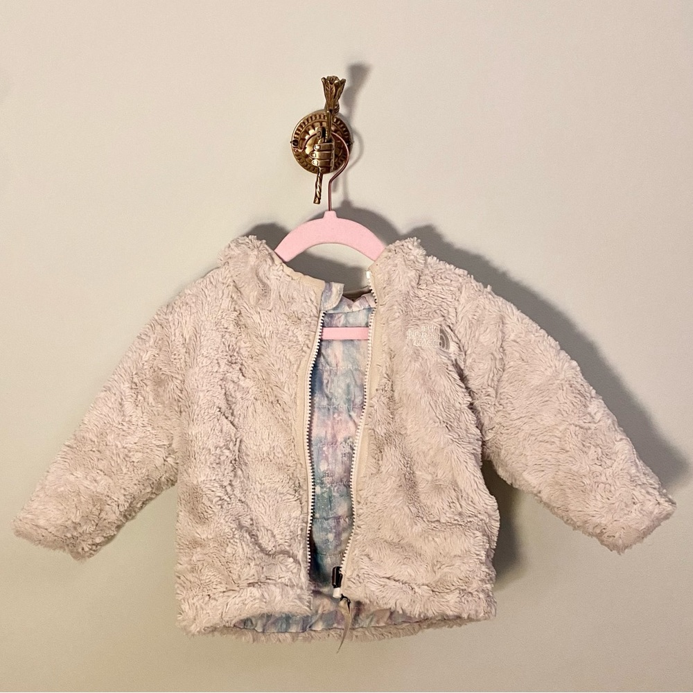 The North Face Reversible Coat Cream and Pastel Infant size 6-12M